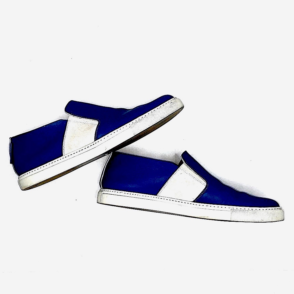 [Marc Jacobs] Men’s Resort Collection Slip-on Blue & White Leather Low Trainers